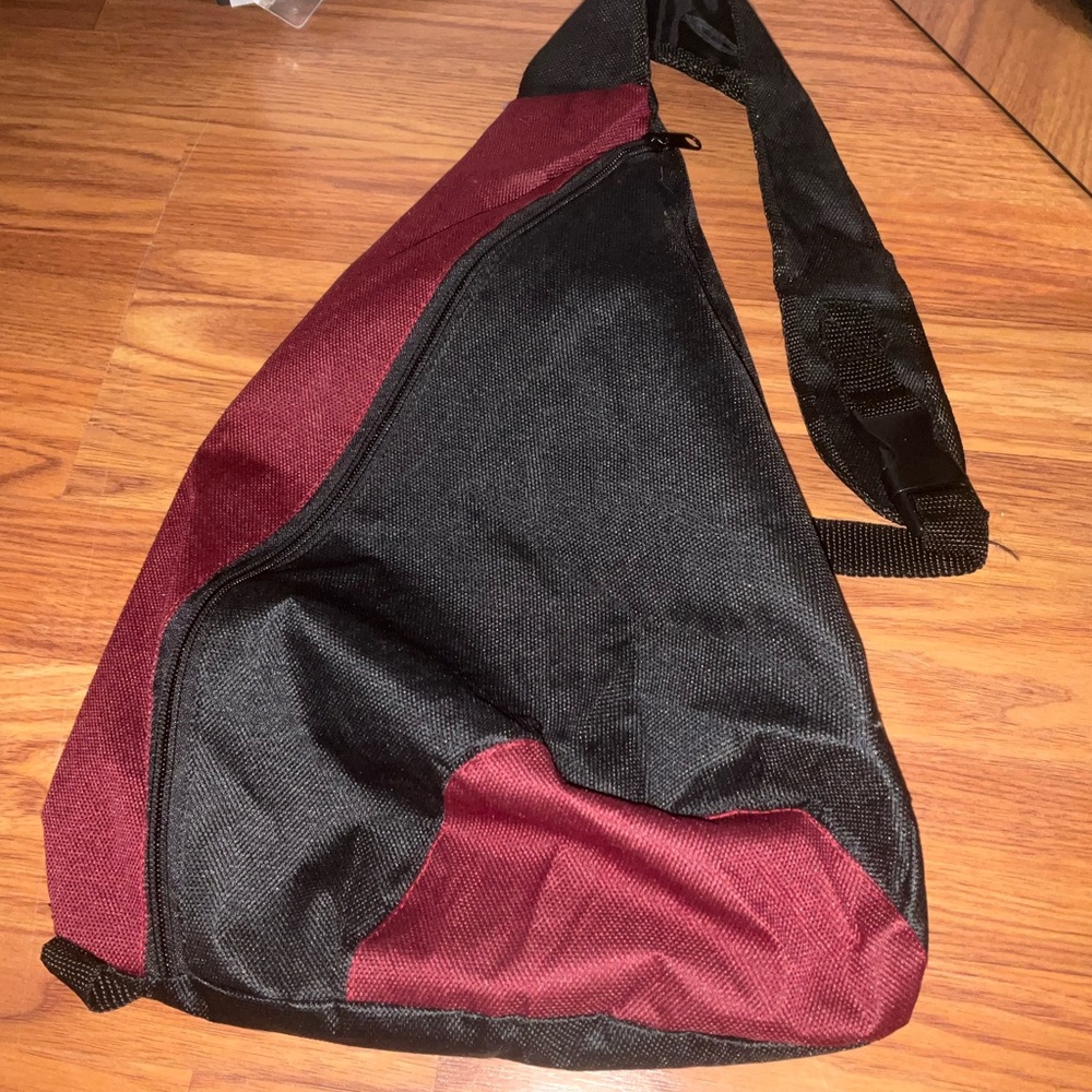 Stylish Black and Burgundy Sling Bag